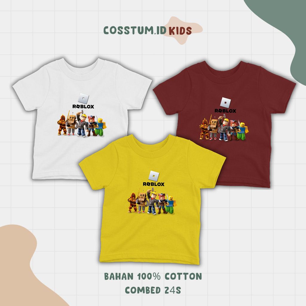 KAOS ROBLOX ANAK 100% COTTON COMBED 24s | BY. COSSTUM.ID