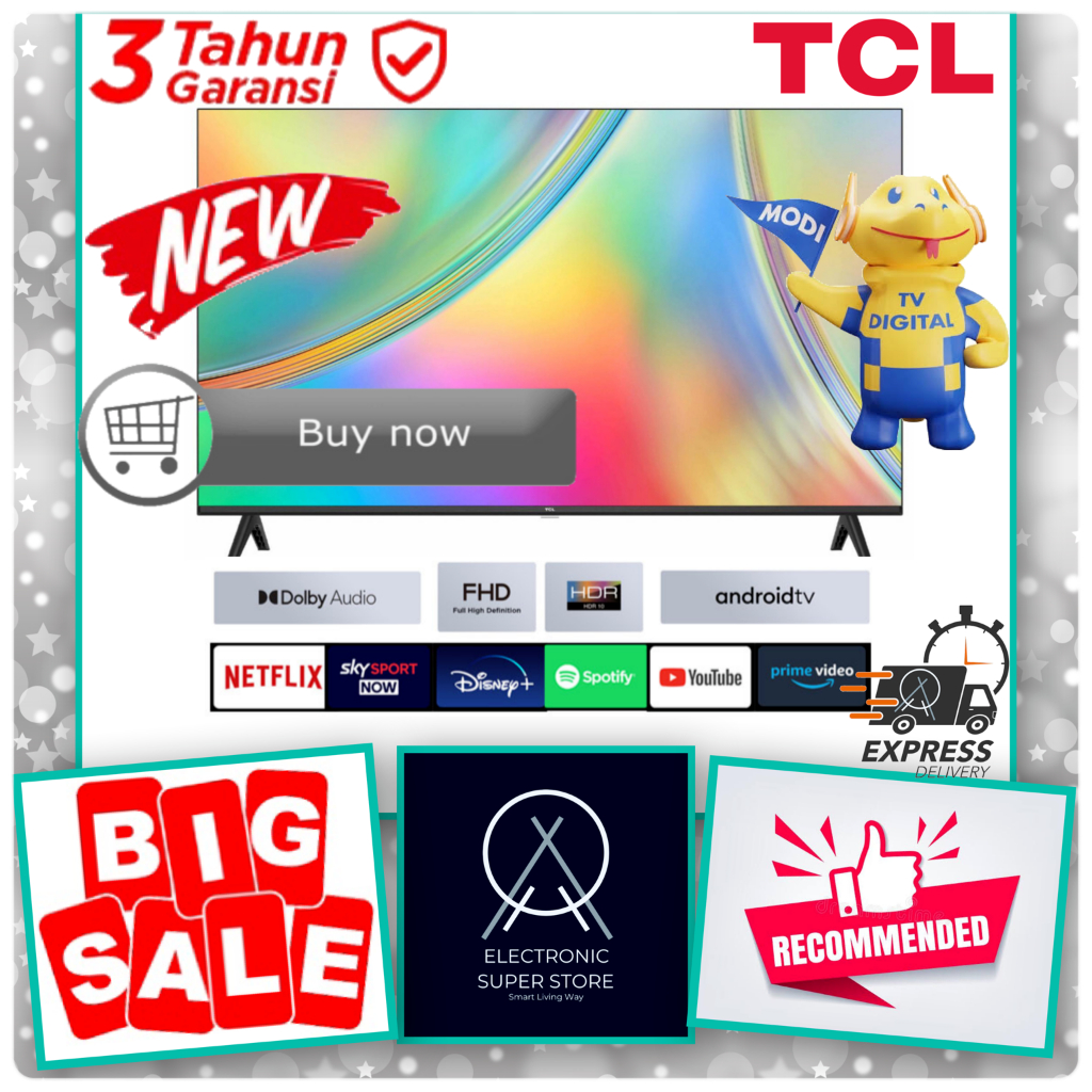 LED TCL ANDROID TV 32 INCH 32S5400A 32 S5400A SMART TV FRAMELESS TV TCL HD DOLBY AUDIO