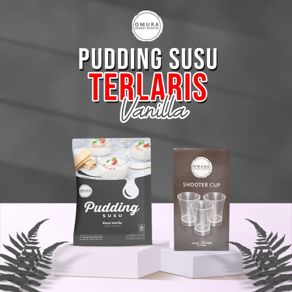 

[BUNDLE CUP] Omura Dessert Shooter Puding Susu Rasa Vanilla / Vanila & Shooter Cup Gelas Pudding