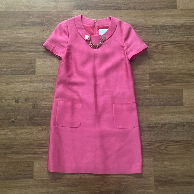 PRELOVED DRESS KATE SPADE ORIGINAL HOT PINK GOLD CHAIN CLASSIC CASUAL