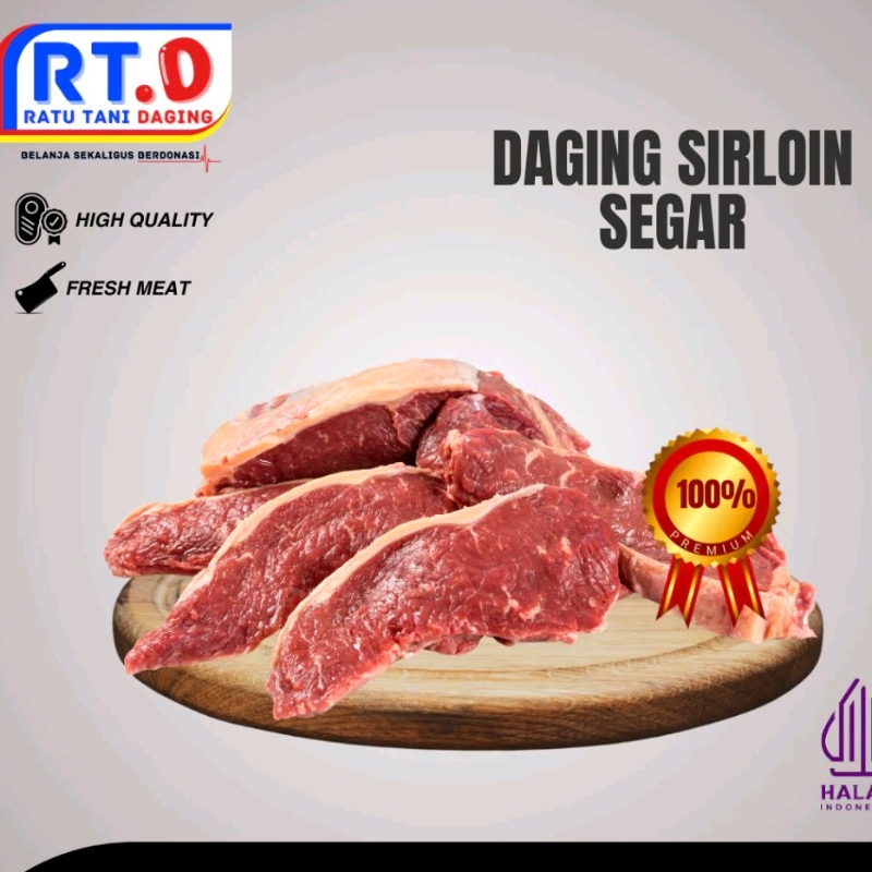 

daging sirloin tanpa lemak segar / striploin daging steak