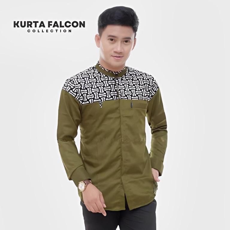 Murah Baju Koko Dewasa Motif Falcon Army
