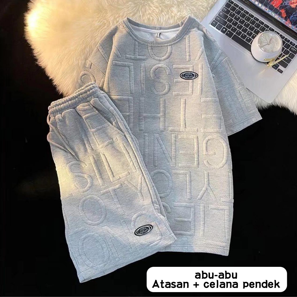 BEST DEALS Baju setelan pria fashion outfit set pria outfit pria cowok keren Kaos oversize premium