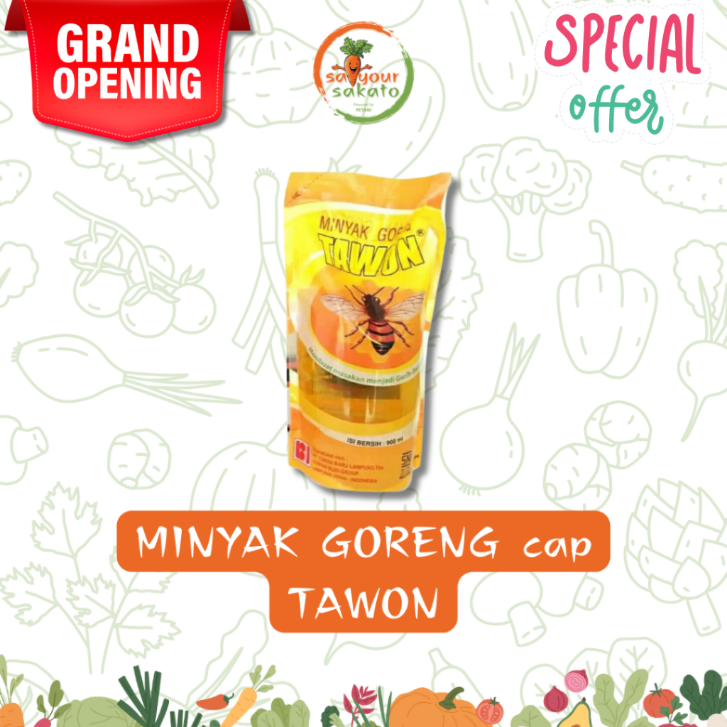 

Minyak Sayur atau Minyak Goreng Cap Tawon 900ml Saiyour Sakato