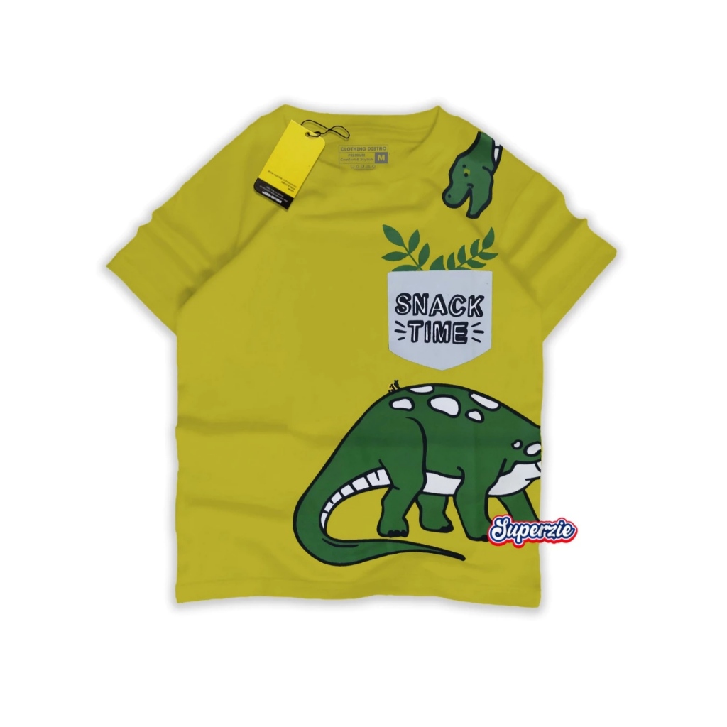 Kaos Anak laki laki Baju Anak Perempuan Dino Hijau Sampoerna Kaos Anak Cewek Cowok umur 1 2 3 4 5 6 