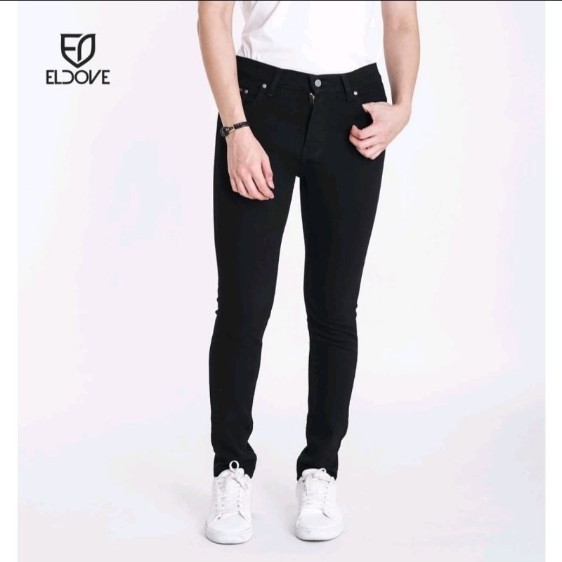 Denim jeans stretch black eldove