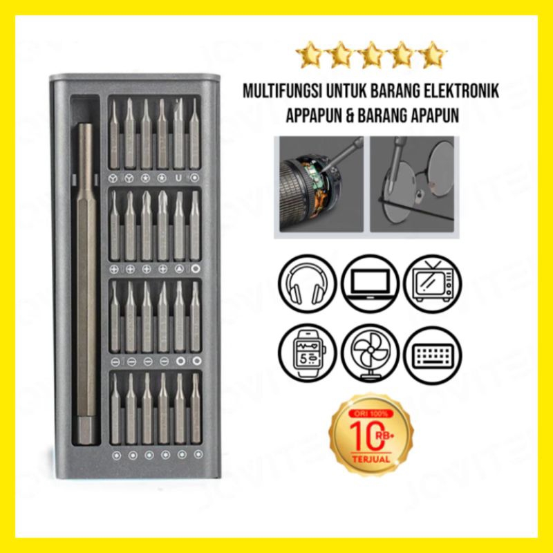 Set obeng magnet magnetic 24 in 1 obeng baut kecil panjang pendek multifungsi 24in1 Obeng Trox obeng