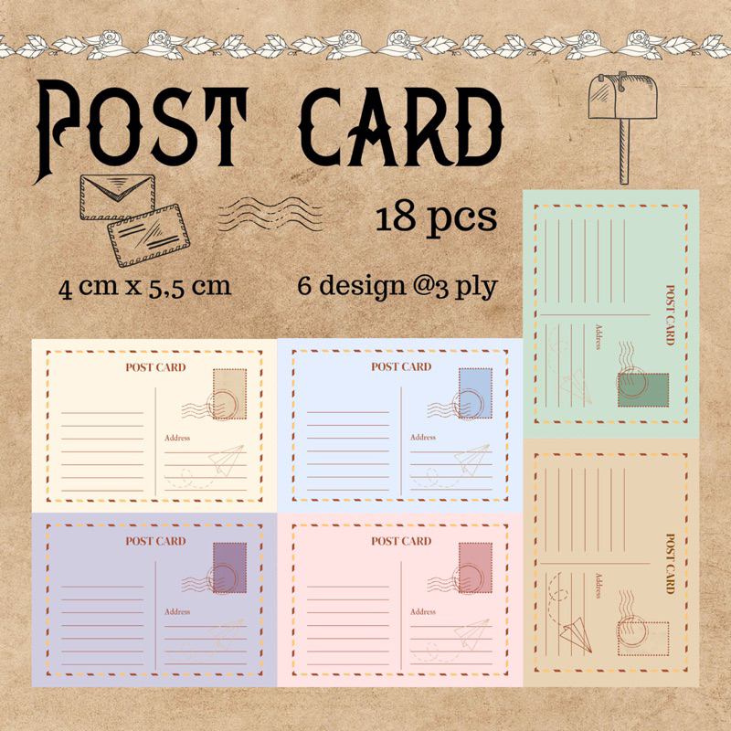

JOURNALUST POST CARD PAPER 18 pcs
