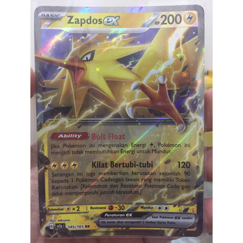 KARTU POKEMON ZAPDOS ex RR INDONESIA HOLO