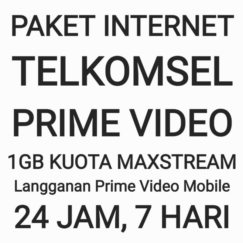 [CHAT DULU SEBELUM ORDER]Paket Internet Pr1m3 Mobile 1GB MAXstream Telkomsel Nonton Streaming Film S