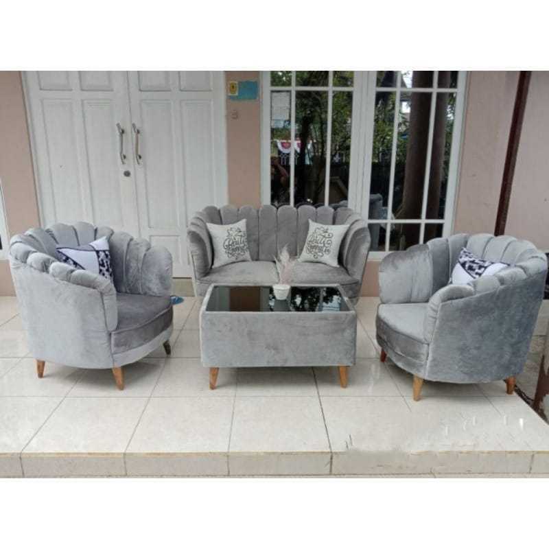 Sofa Kerang 211 + Meja Kain Bludru