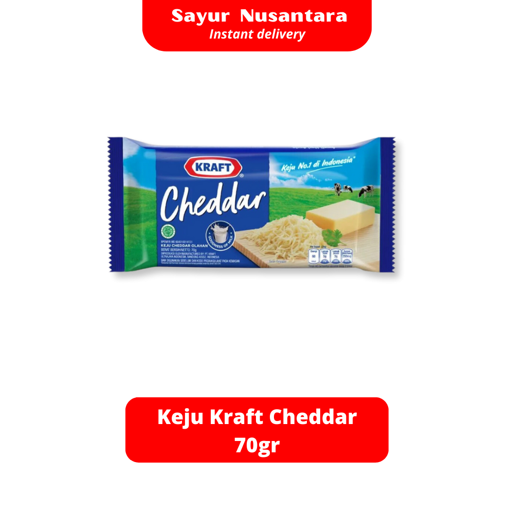 

Keju Kraft Cheddar 70gr - Sayur Nusantara