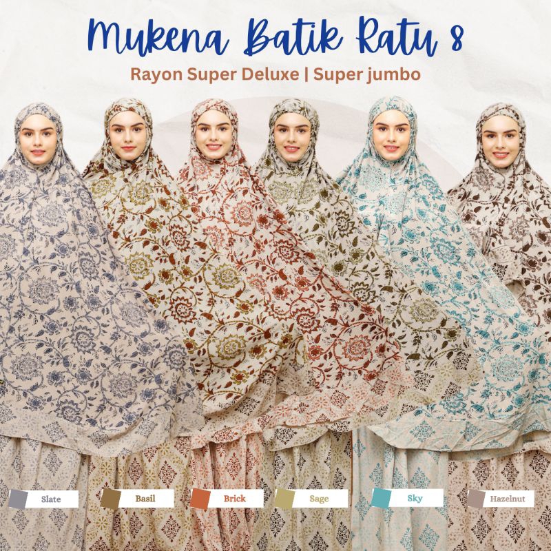 Mukena Batik Ratu 8 / Rukuh Batik / Telekung Batik by Fadira