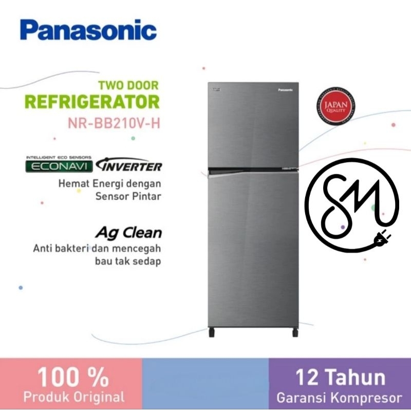 Kulkas Panasonic NR-BB210V-H 2 Pintu 210 L NRBB210VH 210VH Inverter