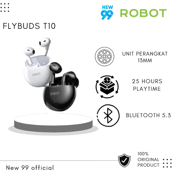 Headset Earphone Bluetooth Robot Flybuds T10