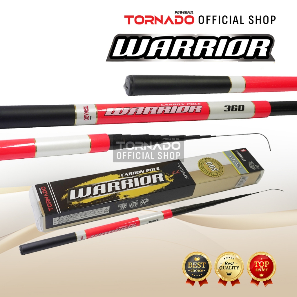 Tornado Joran Pancing Warior 240cm - 360cm Tegek Ruas Pendek Material Carbon Ringan Action Kaku Kuat