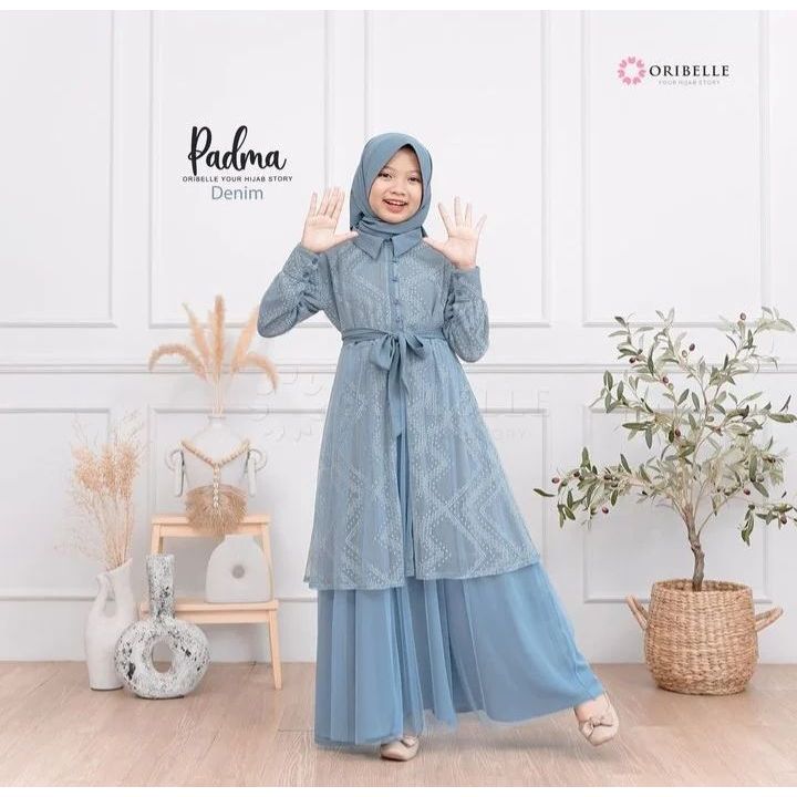 NEW ARRIVAL PADMA SYARI KIDS - Gamis anak lebaran terbaru 2024 / Gamis set outer terpisah / Bahan cr