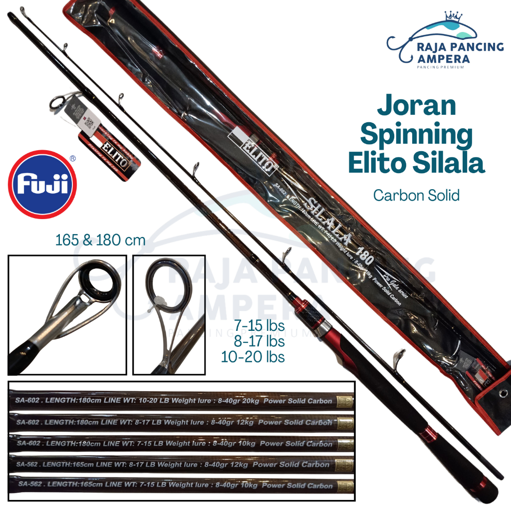 Joran Spinning Elito Silala | Stik Pancing Galatama Ring Full Fuji Gagang Busa Eva Action Medium Hea