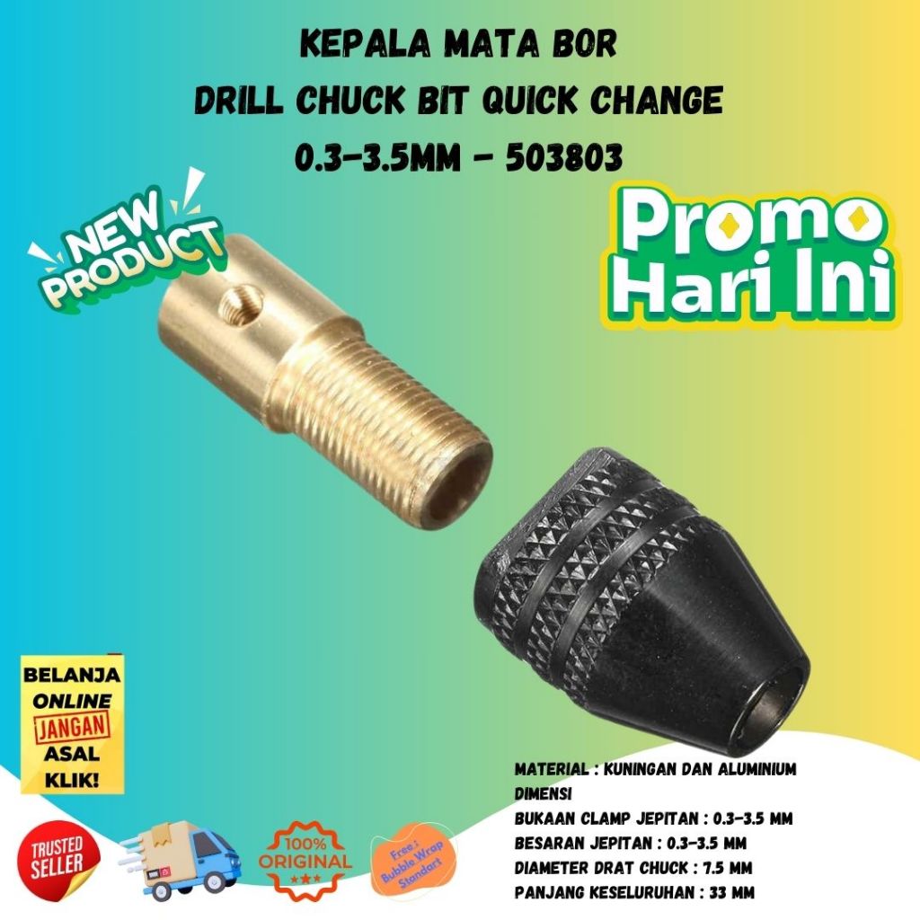MATA BOR DRILL CHUCK MINI GRINDER TUNER KEPALA HEX ADAPTER 0.3-3.5mm