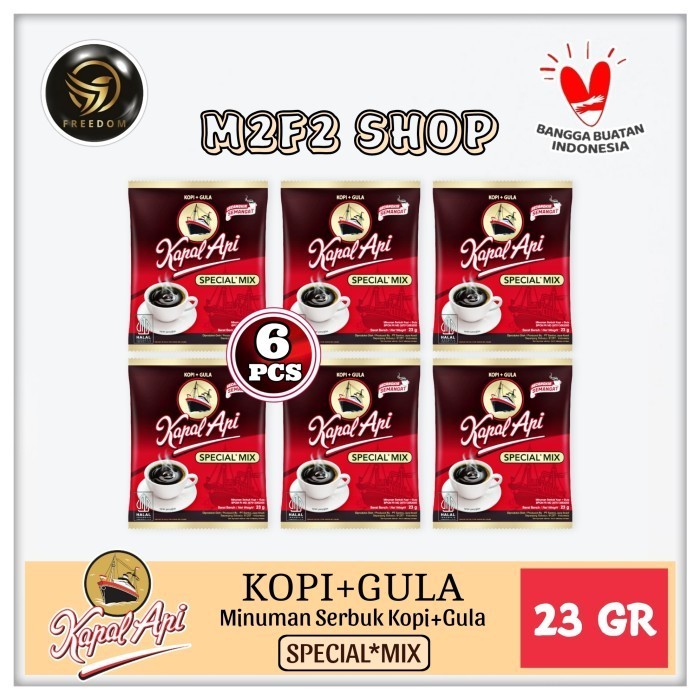 

Kopi Kapal Api Hitam + Gula Special Mix Sachet - 23 gr (Kemasan 6 Pcs)