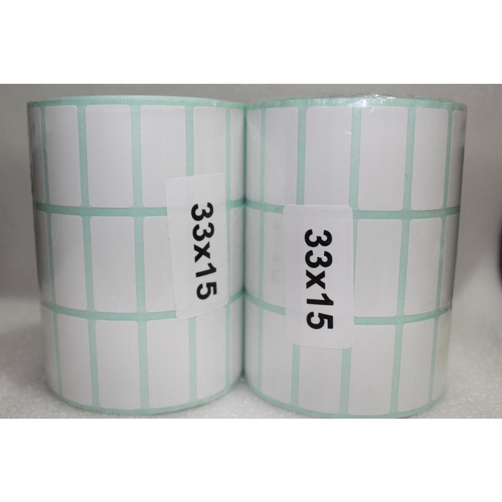 

Label Semicoated 33 x 15 mm 3 Line Stiker Printer Barcode Core 1 Inch isi 10.000 Pcs