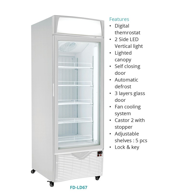 UPRIGHT GLASS DOOR FREEZER GEA FD-LD67 - SHOWCASE FREEZER GEA