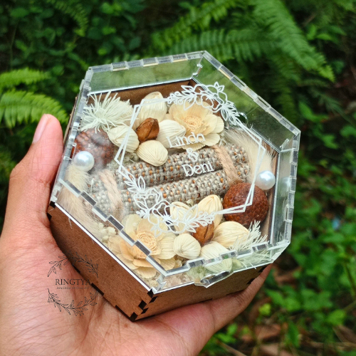 Ringbox Rustic Kotak Cincin Kayu Ukir Nama