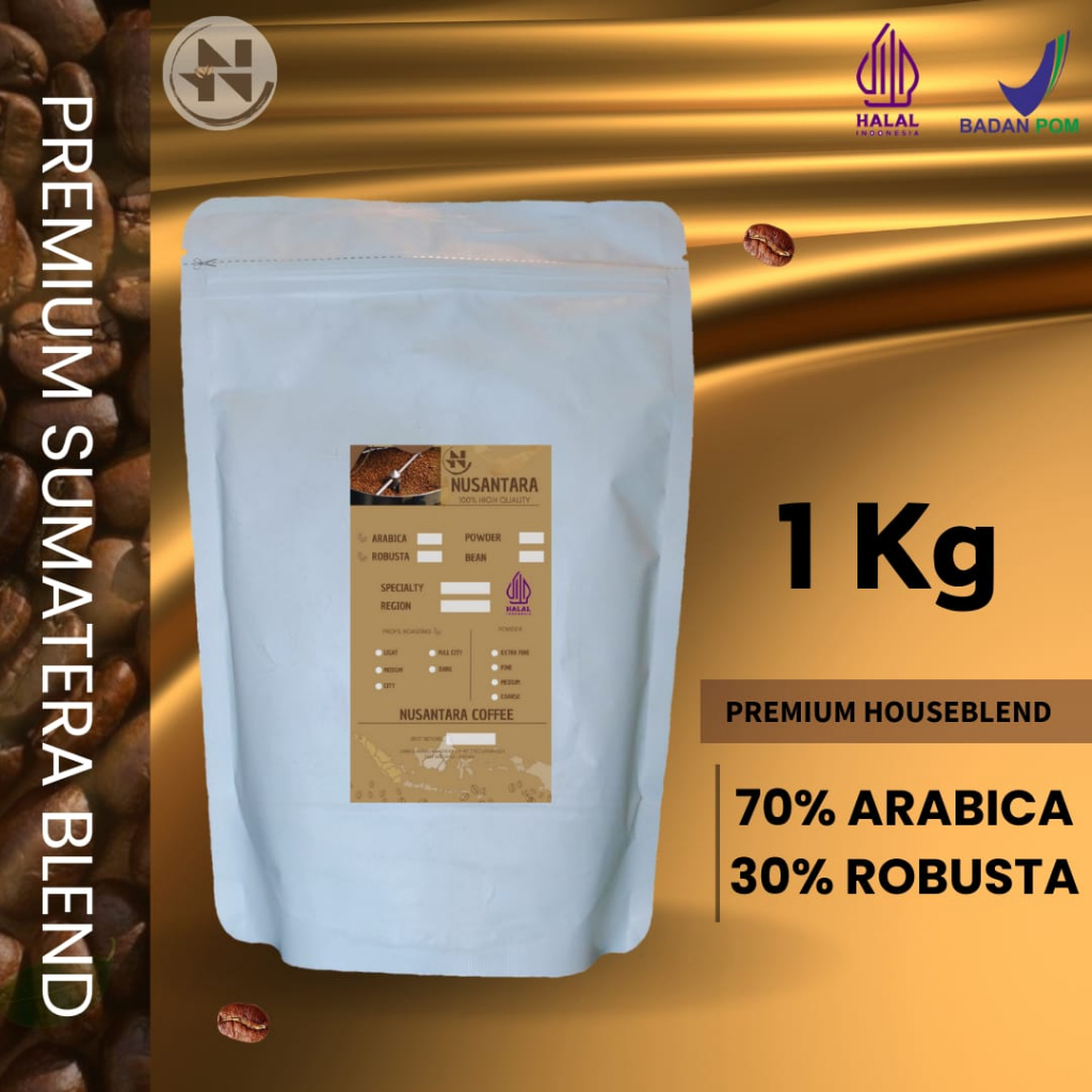 

HOUSE BLEND 70% Arabica 30% Robusta Es Kopi Susu 1 Kg by Nusantara Coffee