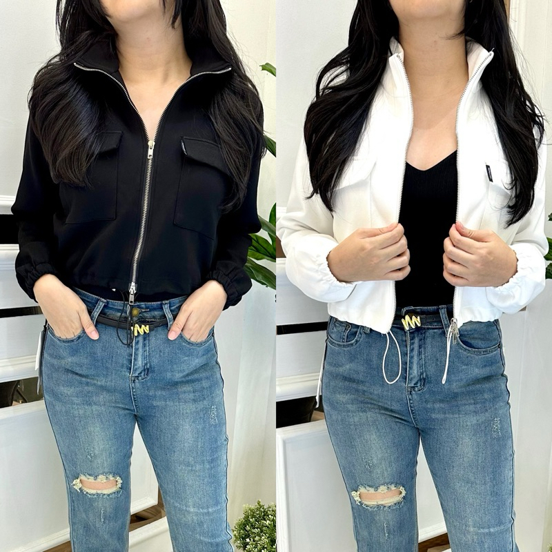 DOUBLE LUCKY / JACKET CROP ZIPPER / JACKET IMPORT