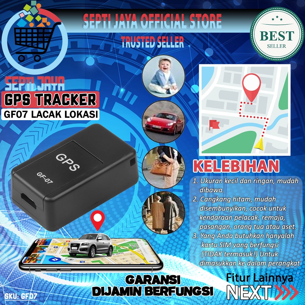 AIG GPS GF07 Smart Tracker Gps Maps Alat Pelacak Lokasi Dan Rekam Suara Real Time Kendali Jarak Jauh