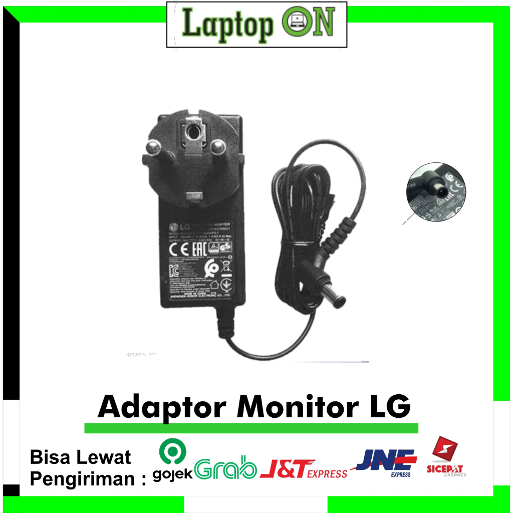 Adaptor LCD LED Monitor LG 19V 1.3A Original Kabel Power AC/Adaptor LG