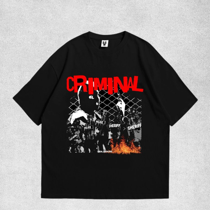 KAOS DISTRO ORIGINAL / HOLAHYPE / CRIMINAL / KAOS HITAM POLOS / KAOS METAL / T SHIRT ROCK / OVERSIZE