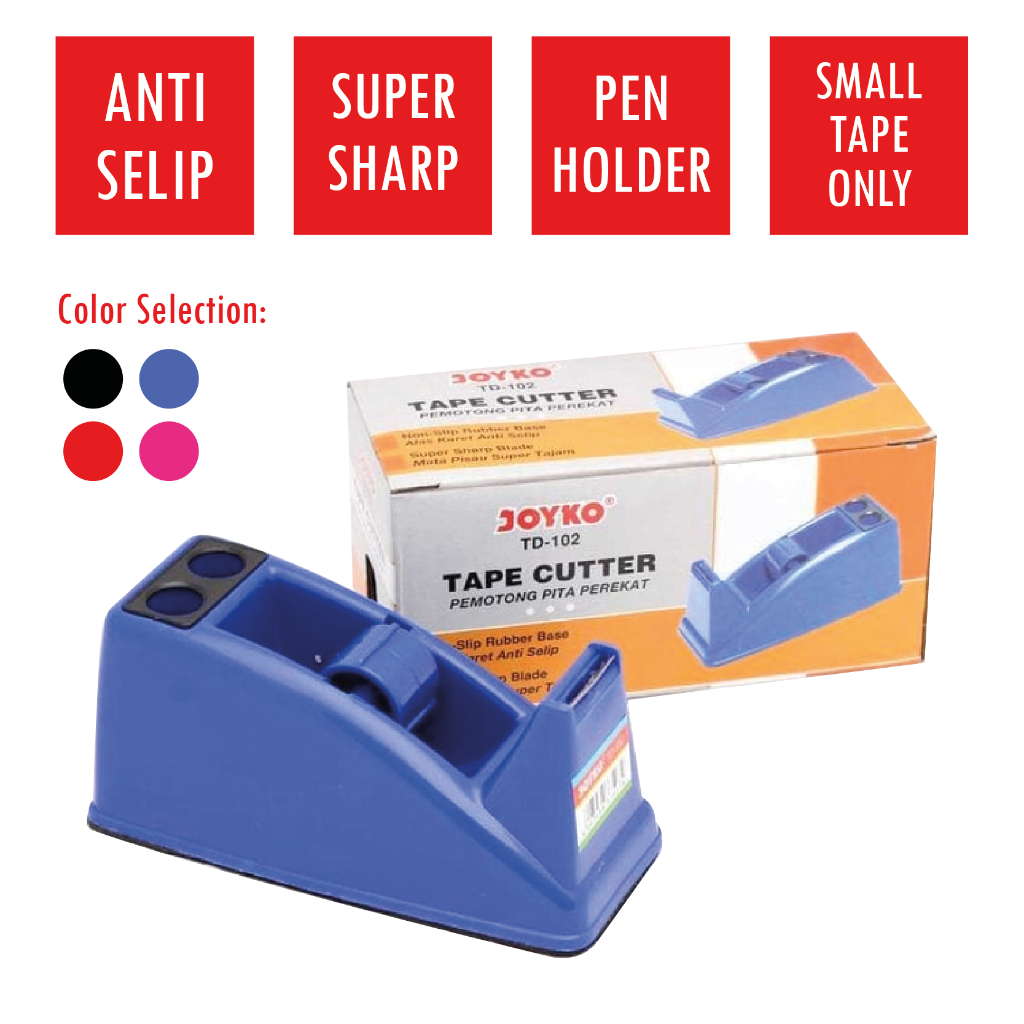 

(1 Unit) Washi Tape Dispenser 12 mm Selotape Isolasi Solatip Kecil Anti Selip JOYKO TD-102 + Pen Holder