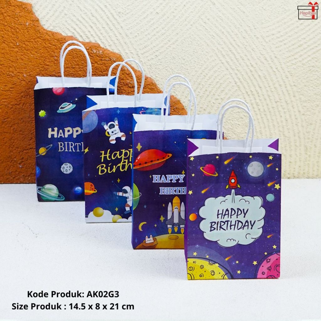 

Tas Souvenir Ulang Tahun / Paper Bag Birthday / Goodie Bag Ultah / AK02G3