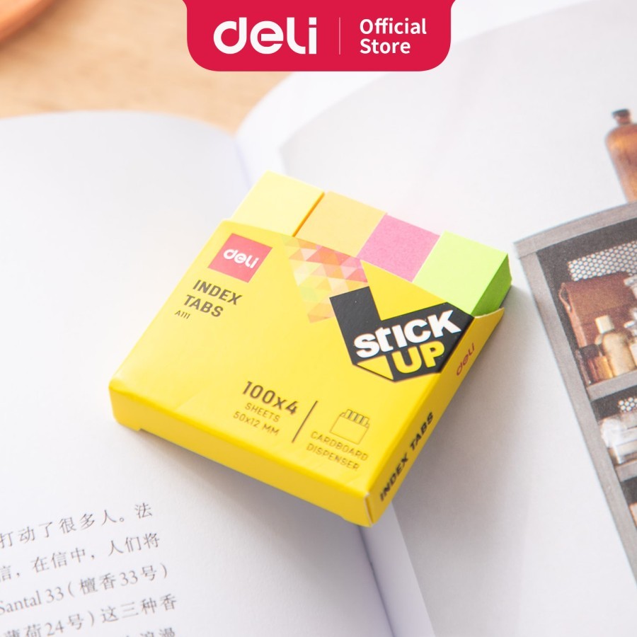 

Deli Sticky Note / Memo Indeks - Paper Index Tabs 50×12mm 4×100sheet EA11102