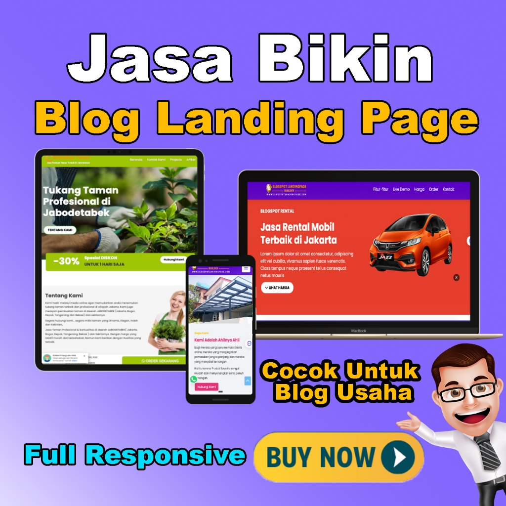 Jasa Bikin Blogspot Landing Page Full Responsive, Tampilan Menarik dan Keren / blog usaha
