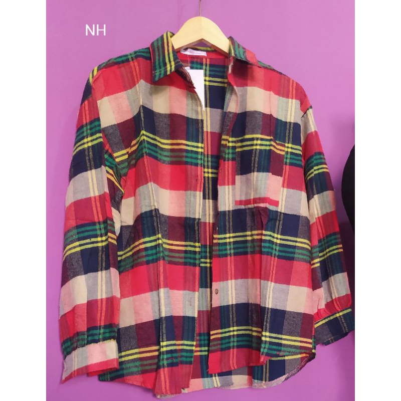 kemeja flanel premium pinkdose