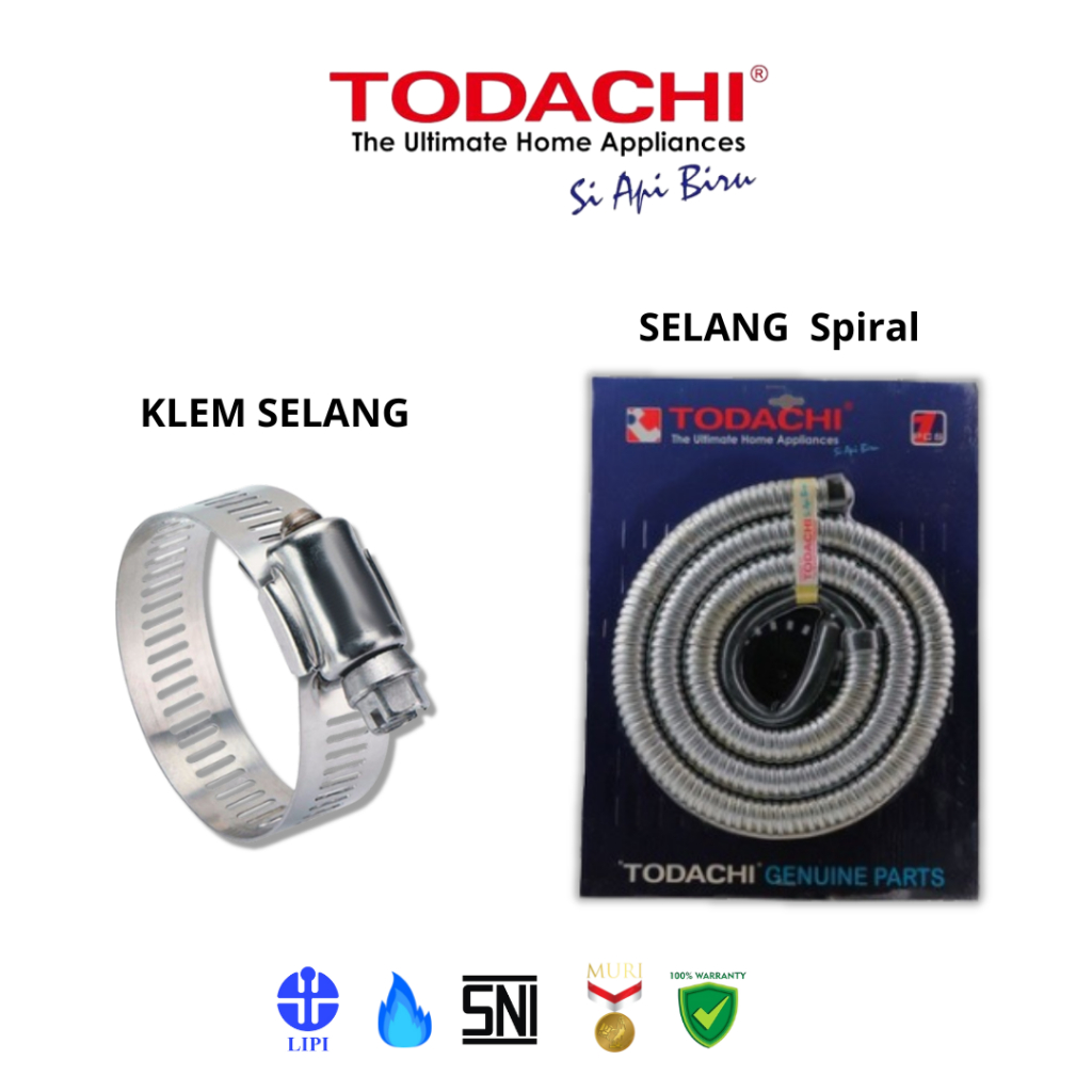 Todachi Paket Selang Regulator + Klem Selang Regulator Gas Lpg Premium Quality