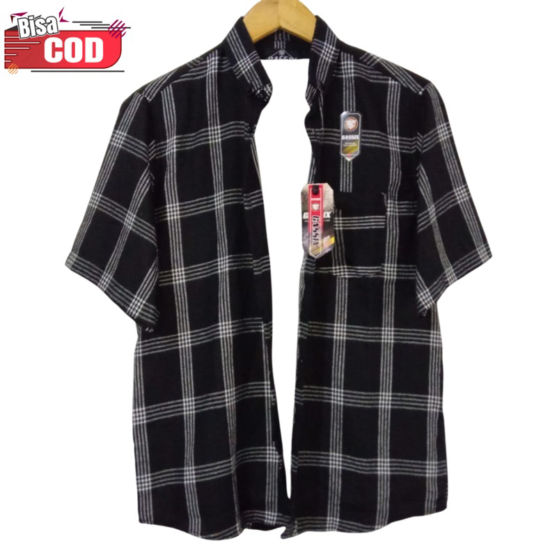 Kemeja Flanel Kotak Pria Lengan Pendek – Casual Fashion Kekinian Stylesh Baju Hem flanel Cowok