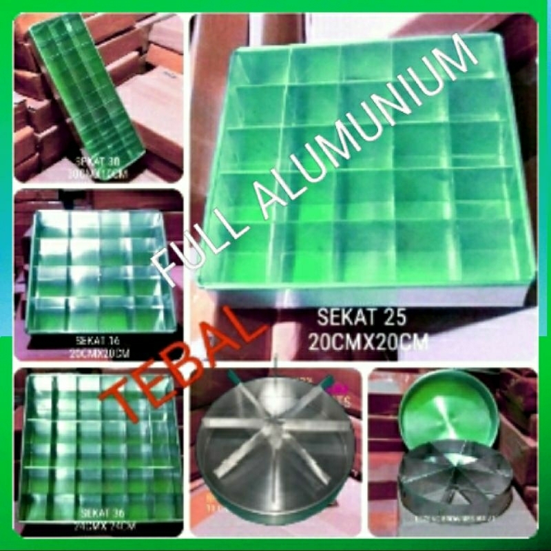 Loyang Sekat 25 -16-30-36 Tebal uk.20X20, 24x24, 30x10 Loyang Brownies Sekat