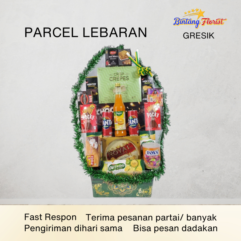 

Bintang Florist Gresik Parcel Hampers Bingkisan Ramadhan Lebaran Snack Makanan Ringan Cemilan Enak
