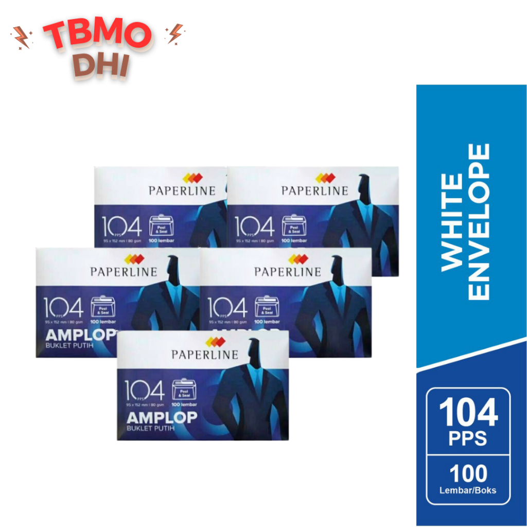

( Pack Isi 5 ) Amplop Putih Paperline Amplop 104 PPS 95x152mm