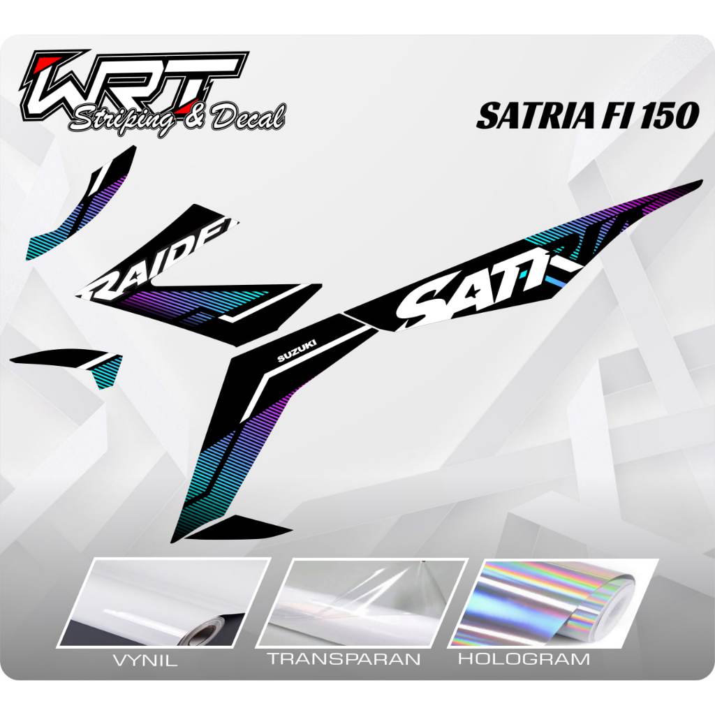 Striping Satria Injeksi-Stiker Decal Satria FU 150 Injeksi Rainbow Racing