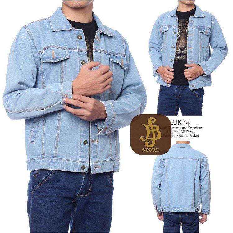 JAKET JEANS PRIA WANITA BIO BLITZ DENIM STRETCH - JAKET LEVIS COWOK CEWEK BIRU MUDA TELOR ASIN UNISE