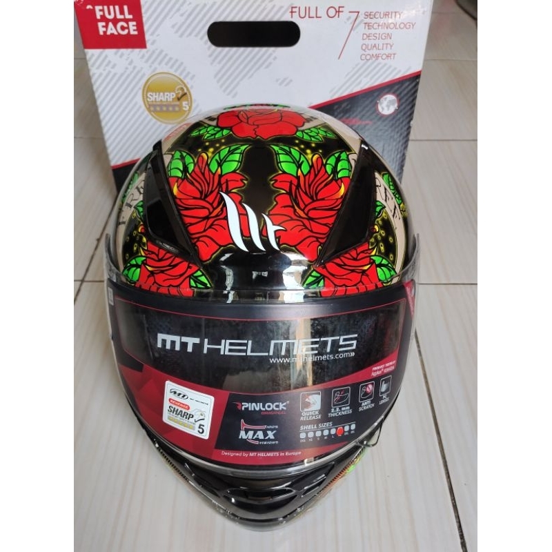 helm MT helmets revenge skull and rose premium helmets dari spanyol.