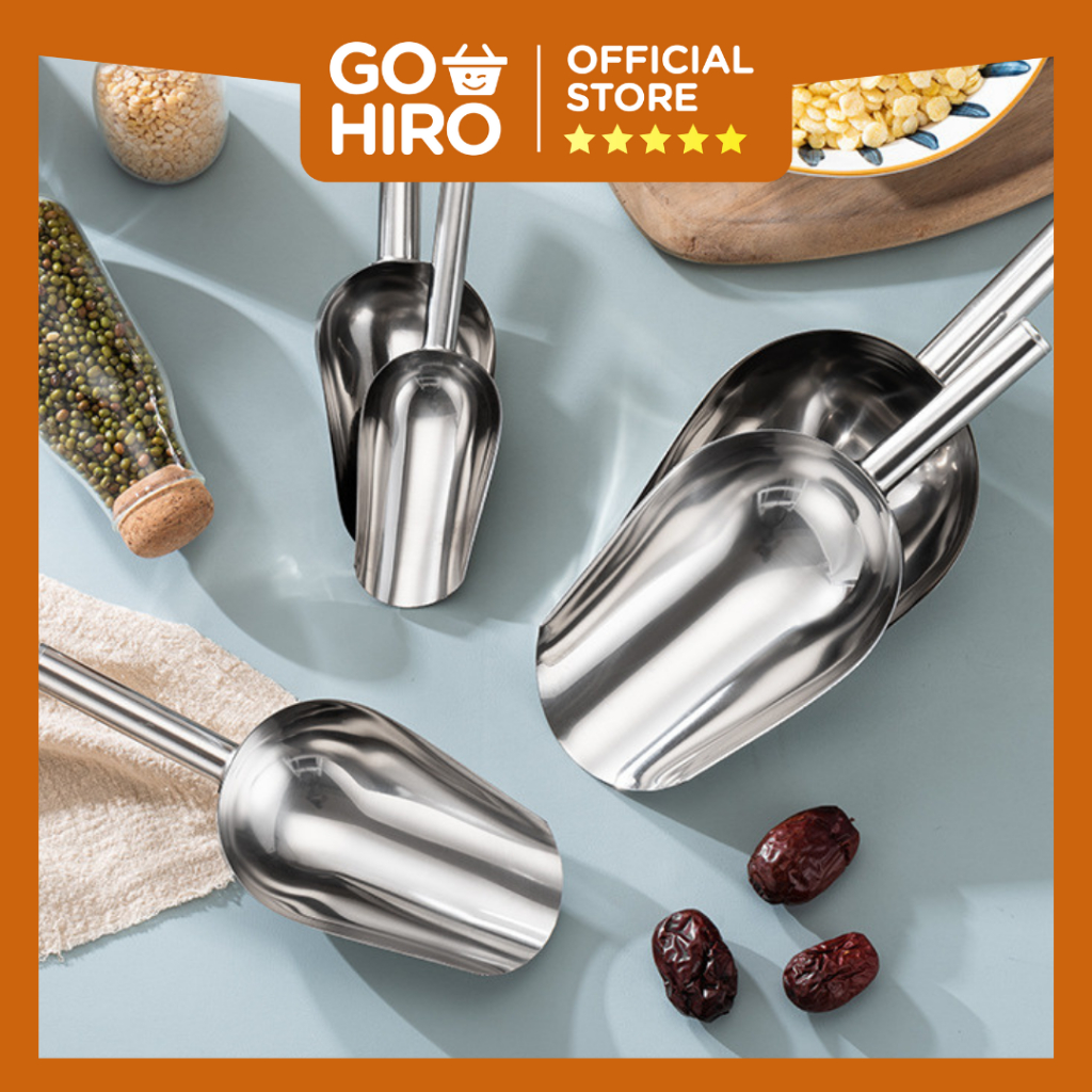 Sendok Sekop bahan Stainless Steel / Sendok es batu / Sendok Tepung / Sendok Es Batu Stainless Steel