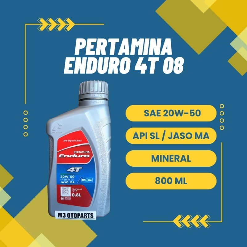 Pertamina Enduro 4T 20W/50 | 800 ml  - Oli Motor Bebek