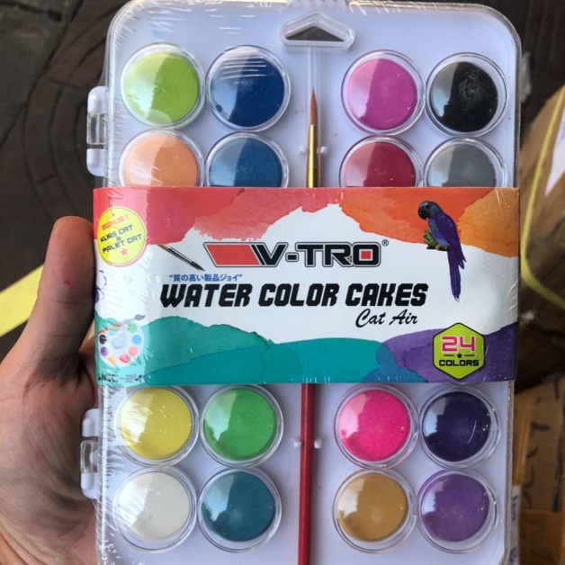 

Kemasan Baru Water color cake 24 warna cat air vtro 98