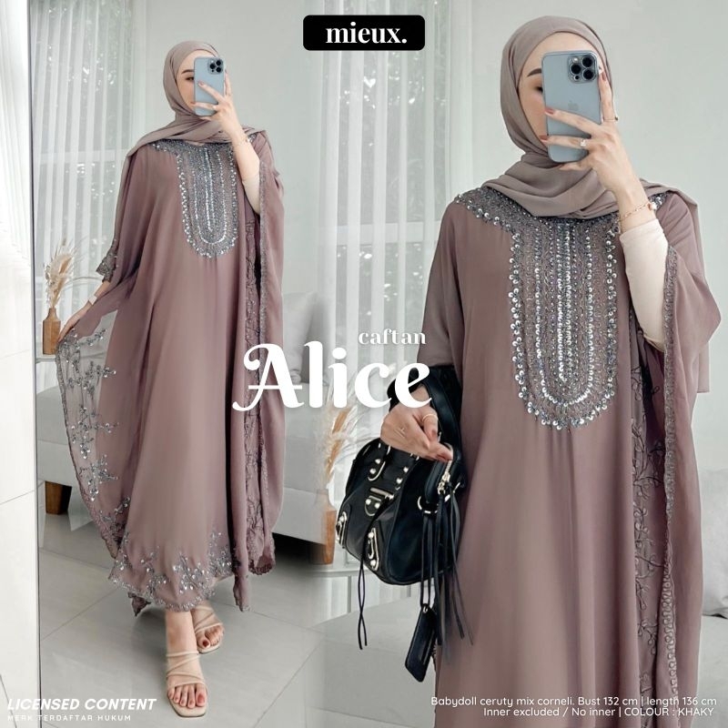 Alice Kaftan Mieux Kaftan Lebaran Mix Payet-Payet Original Mieux