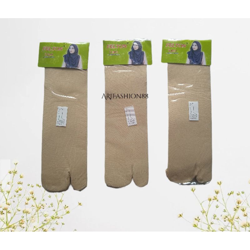 Kaos Kaki Stoking Jempol Wanita Warna Kulit Panjang Sebetis